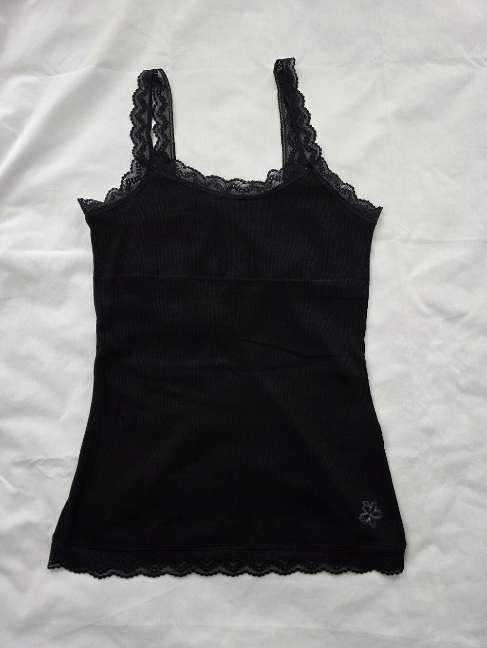Kirra Black Lace-Trim Camisole Tank